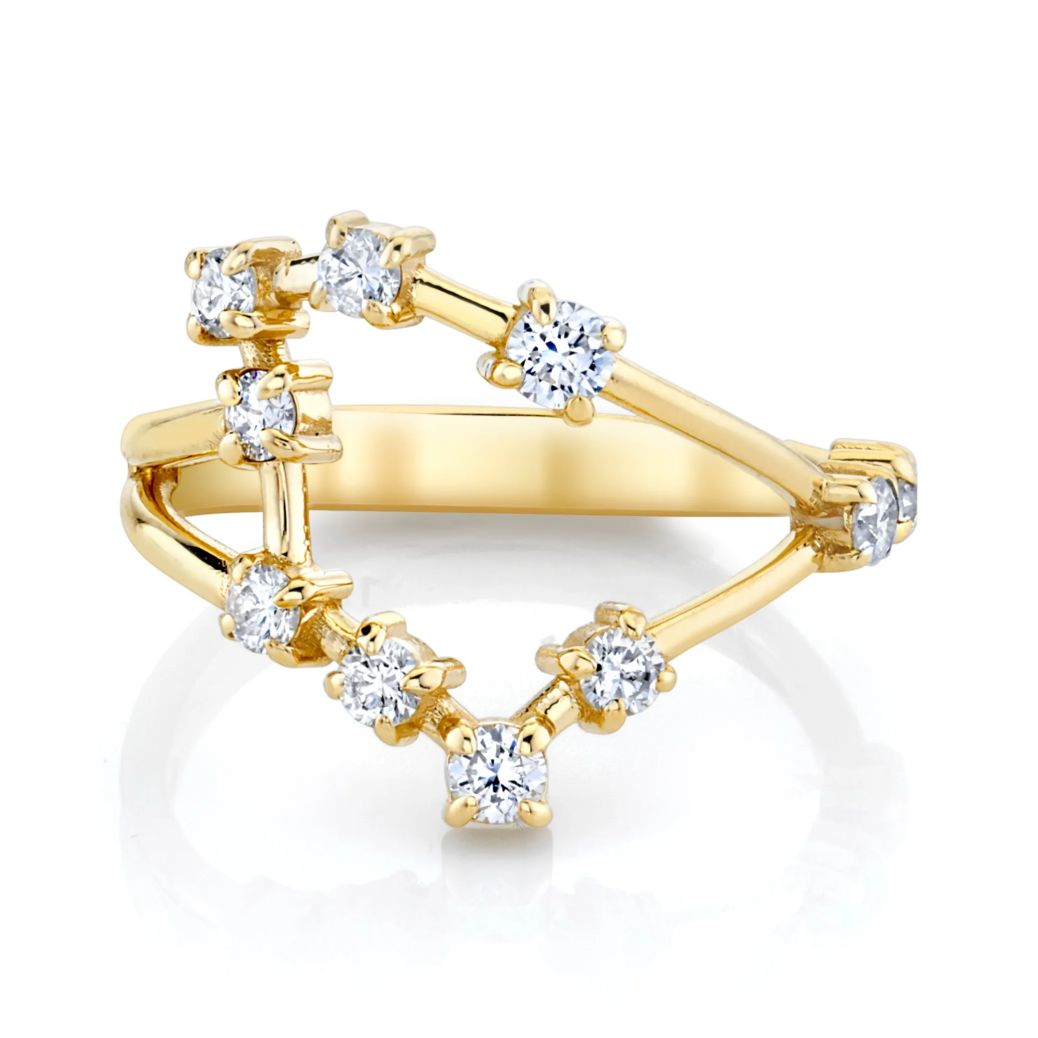 14k Prong Set Capricorn Constellation Ring | Ready to Ship