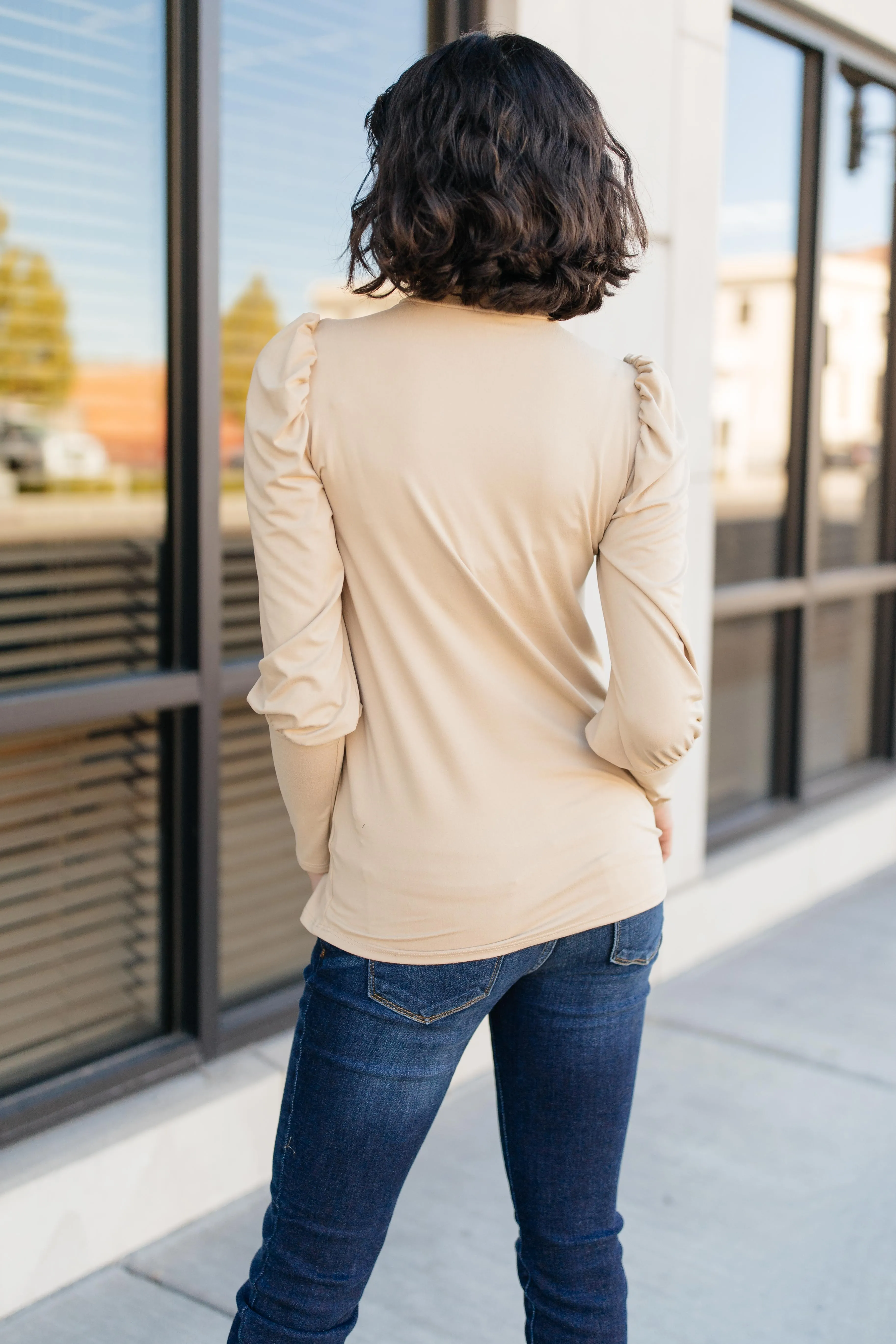 A Little Puff In Your Sleeve in Taupe - On Hand