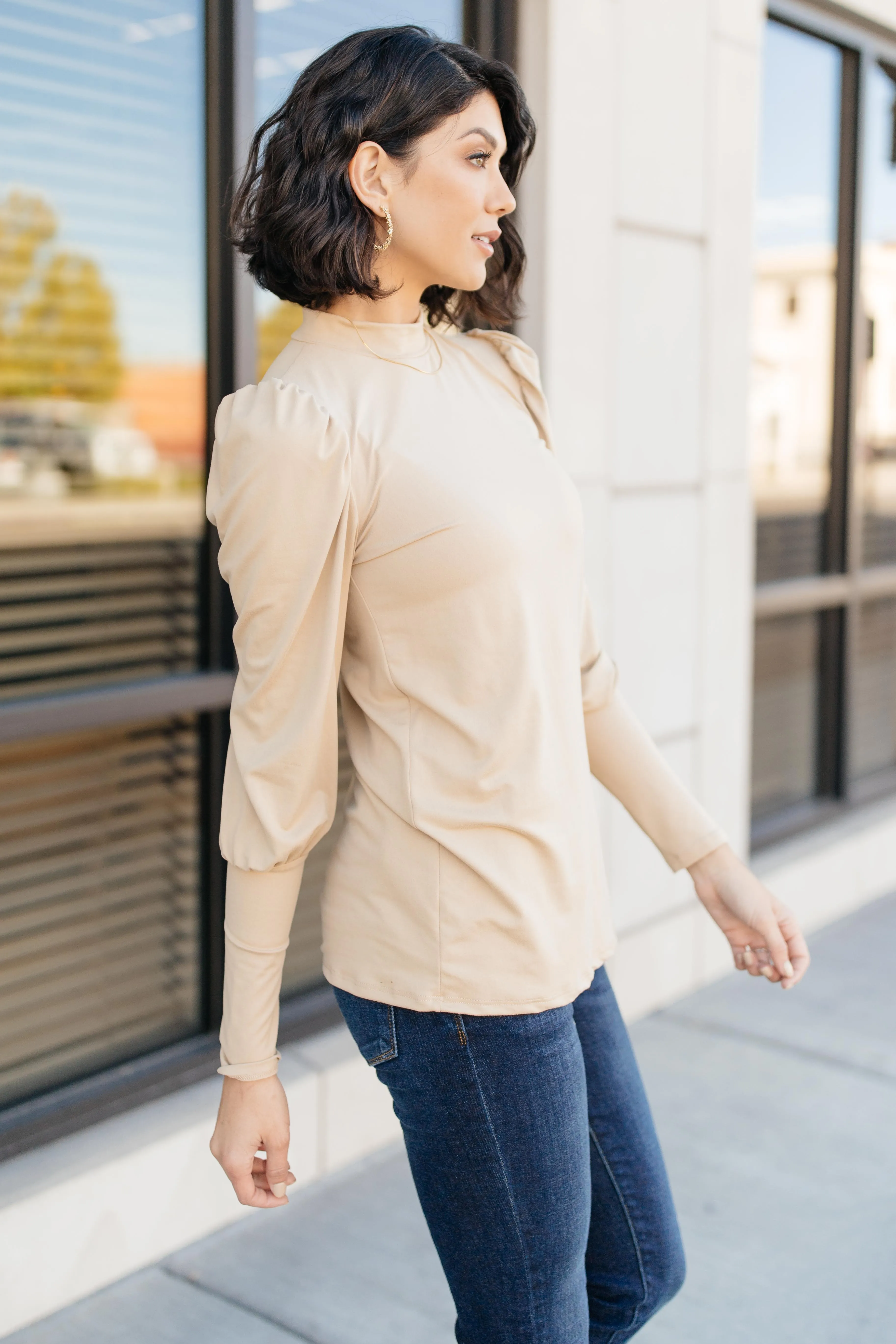 A Little Puff In Your Sleeve in Taupe - On Hand