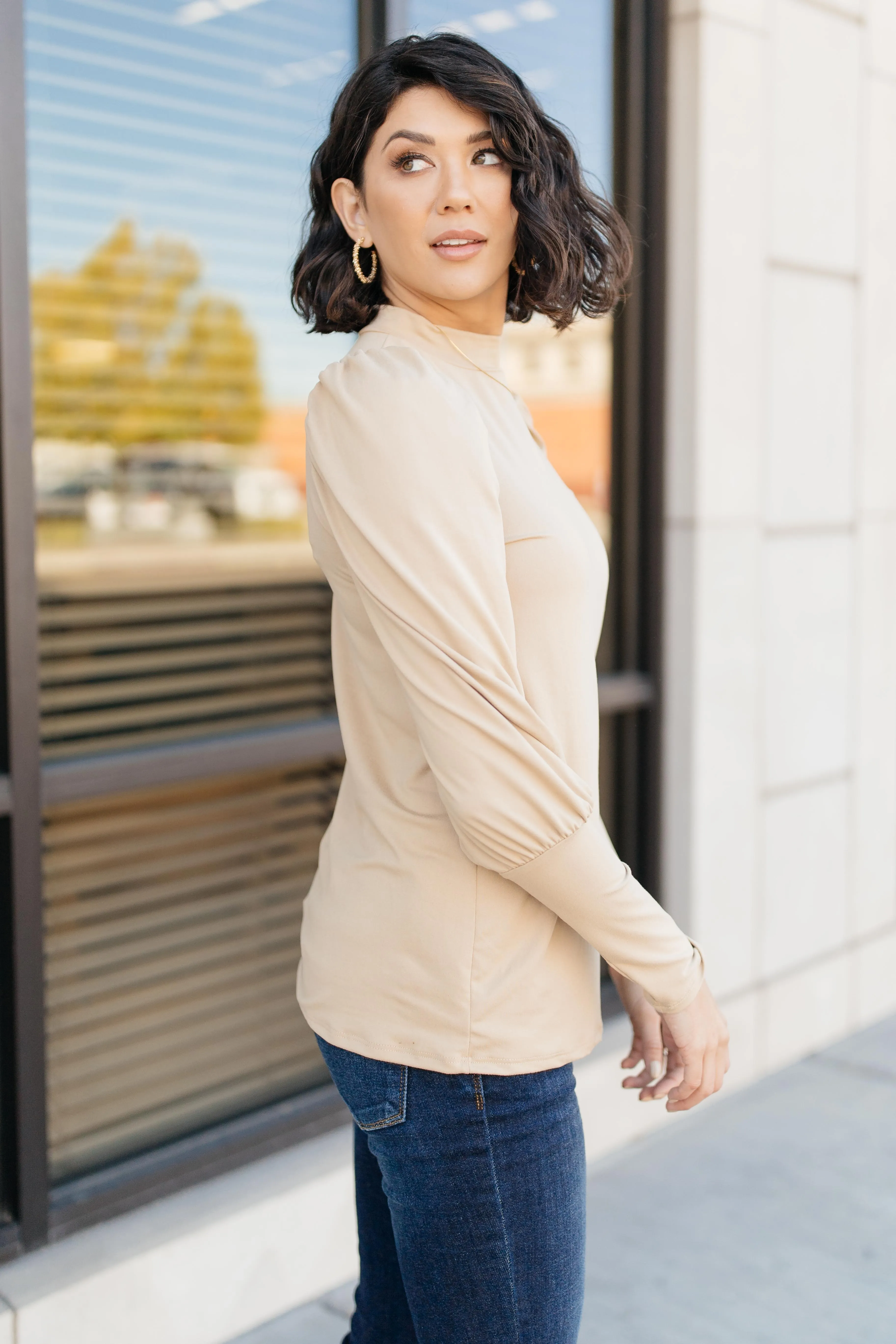 A Little Puff In Your Sleeve in Taupe - On Hand