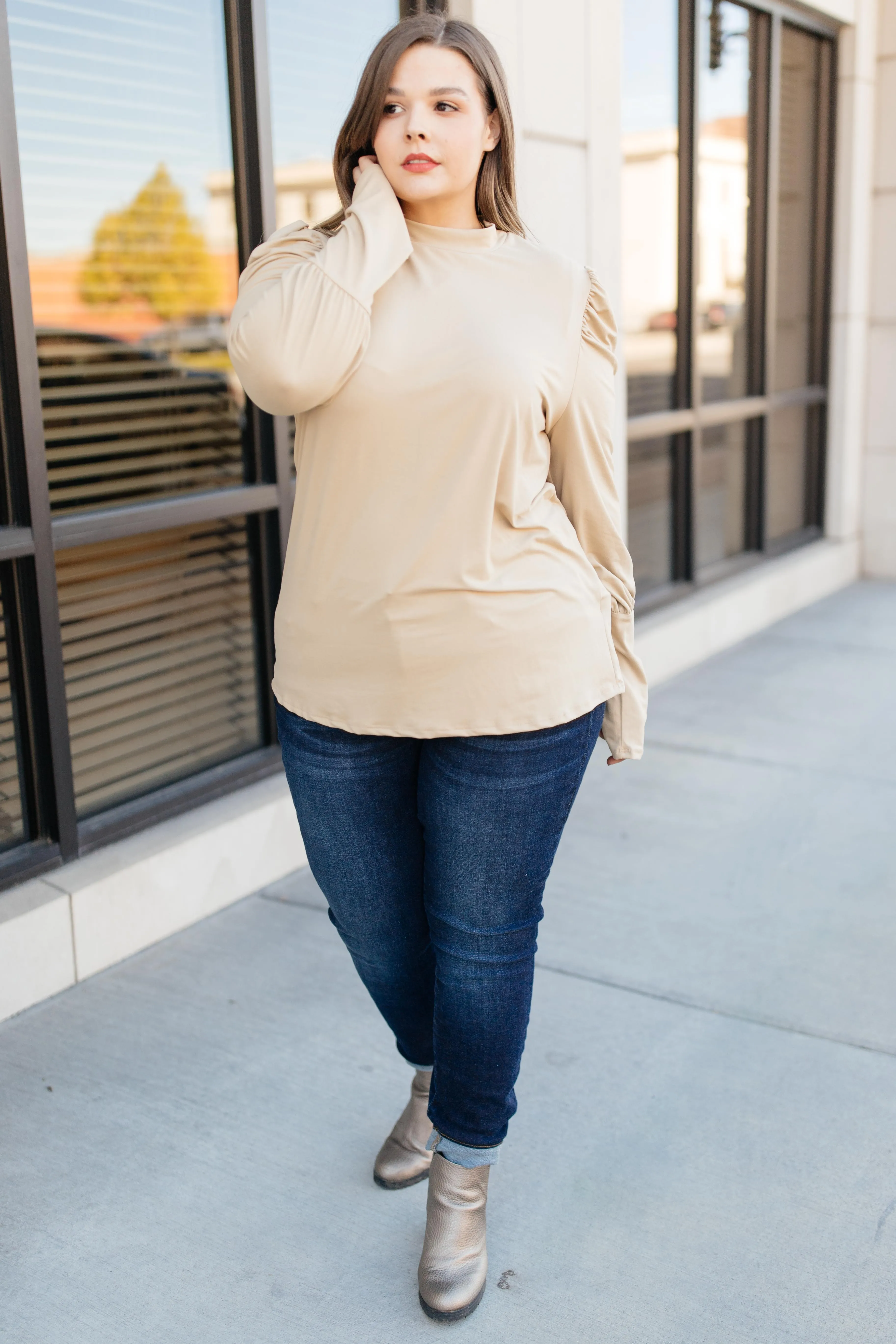 A Little Puff In Your Sleeve in Taupe - On Hand