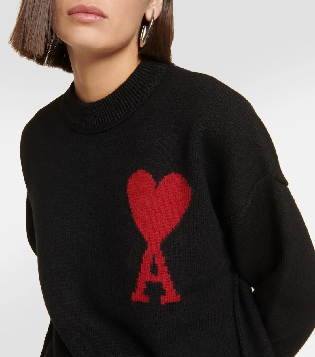 AMI PARIS  |Casual Style Wool Long Sleeves Office Style Logo