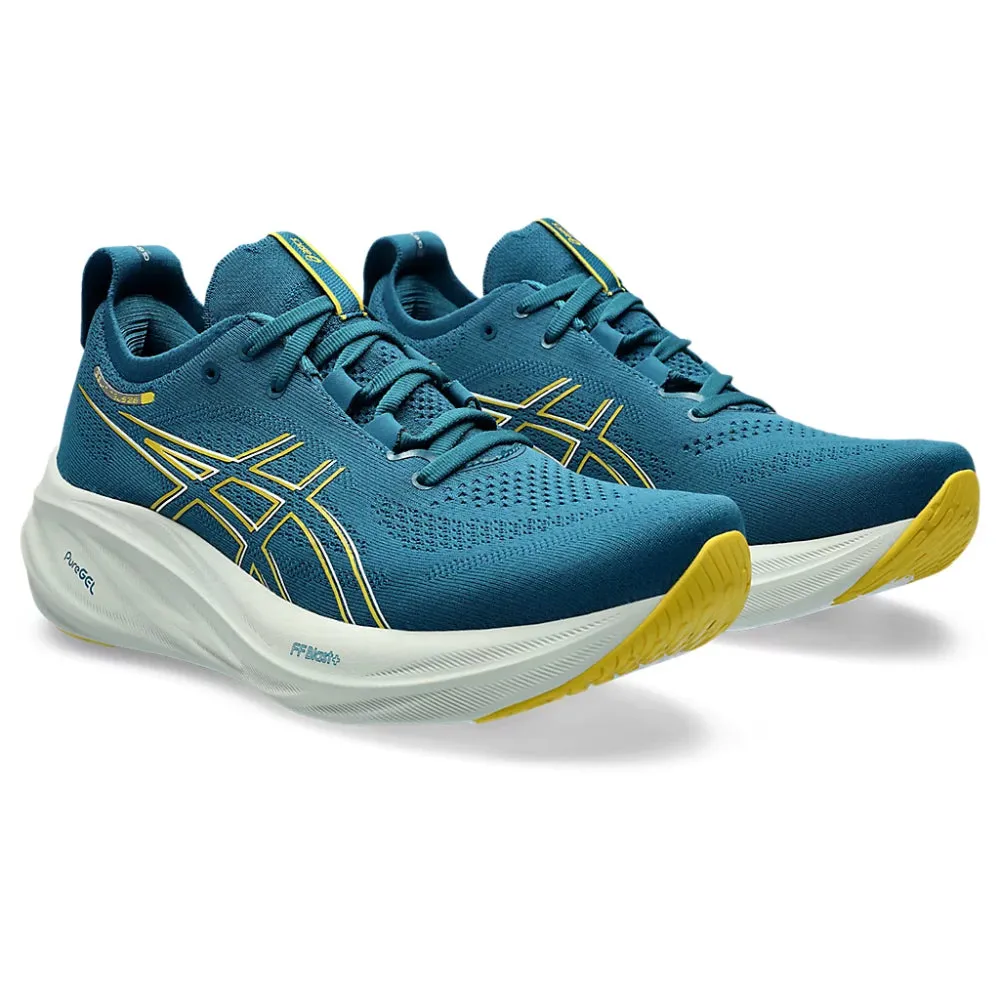 ASICS Men's Gel-Nimbus 26 Running Shoe (Evening Teal/Light Mustard)