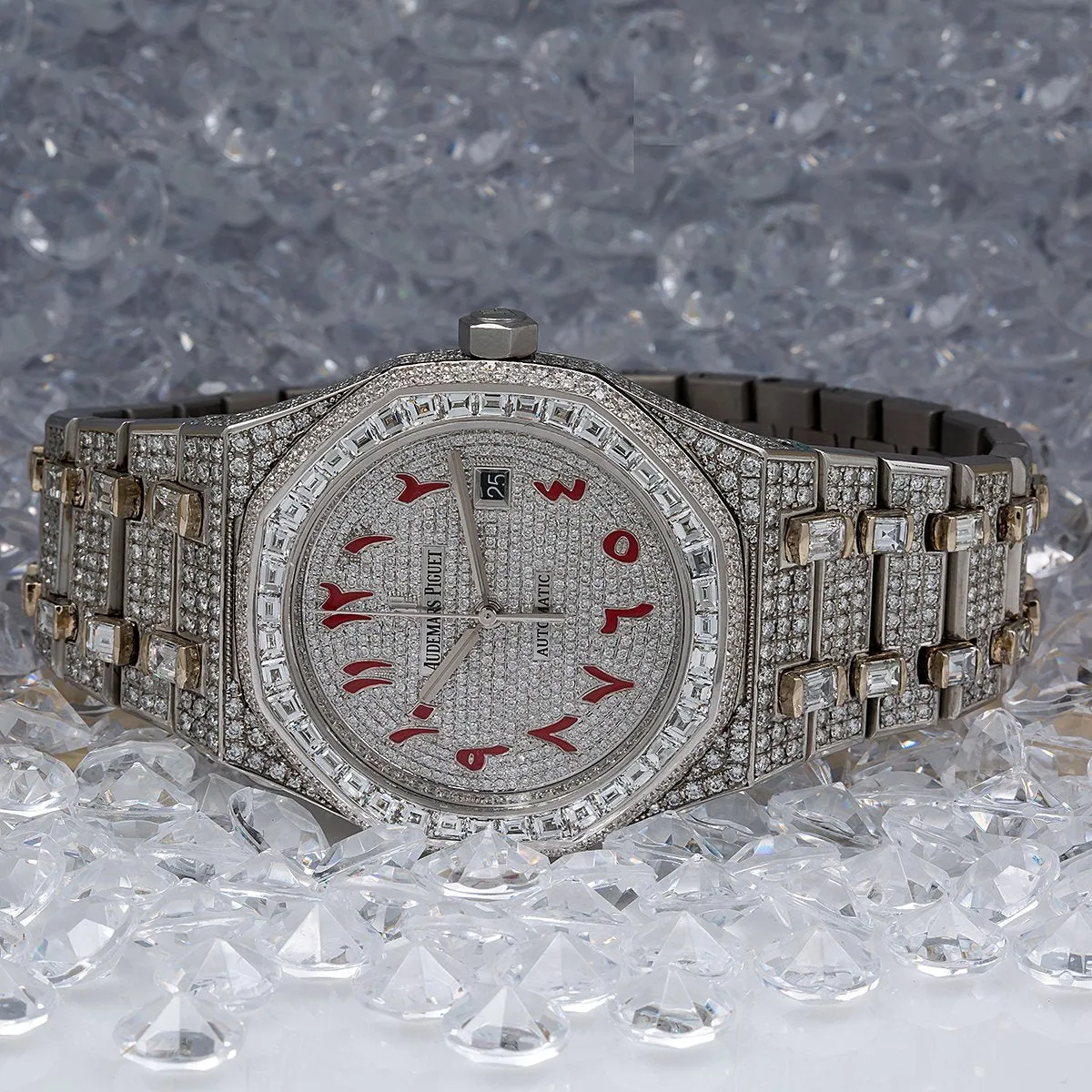 Audemars Piguet Royal Oak Self Winding 15400ST 41MM White Diamond Dial With 29.75 CT Diamonds