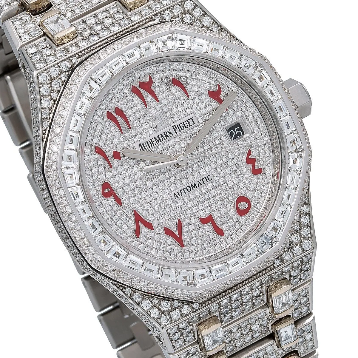 Audemars Piguet Royal Oak Self Winding 15400ST 41MM White Diamond Dial With 29.75 CT Diamonds