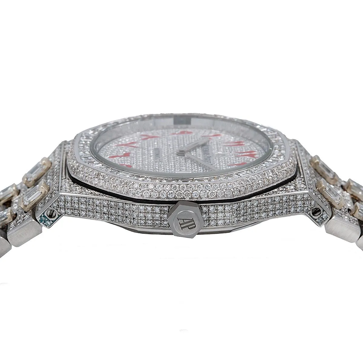 Audemars Piguet Royal Oak Self Winding 15400ST 41MM White Diamond Dial With 29.75 CT Diamonds