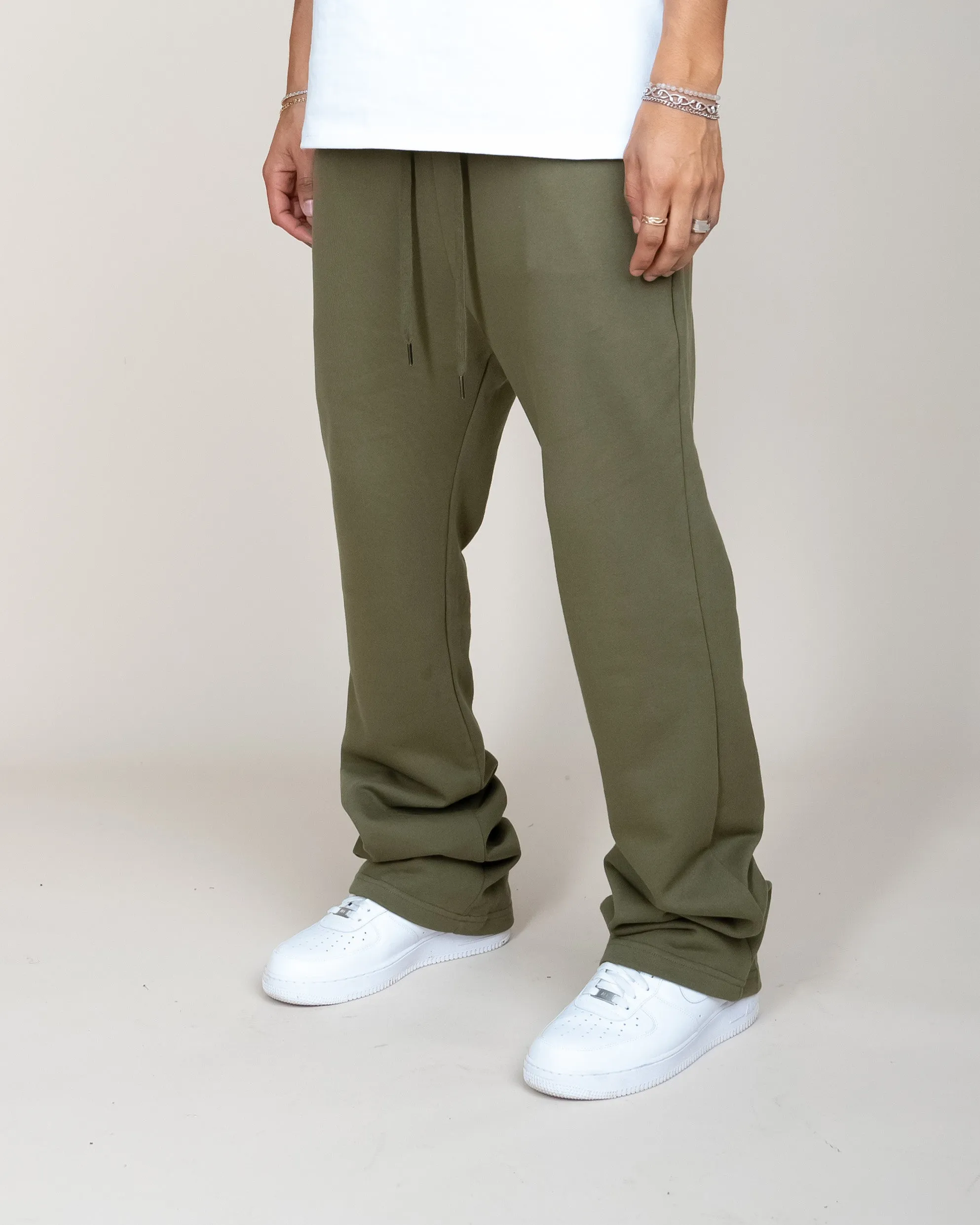 BIG N TALL PERFECT FLARE SWEATPANTS-OLIVE