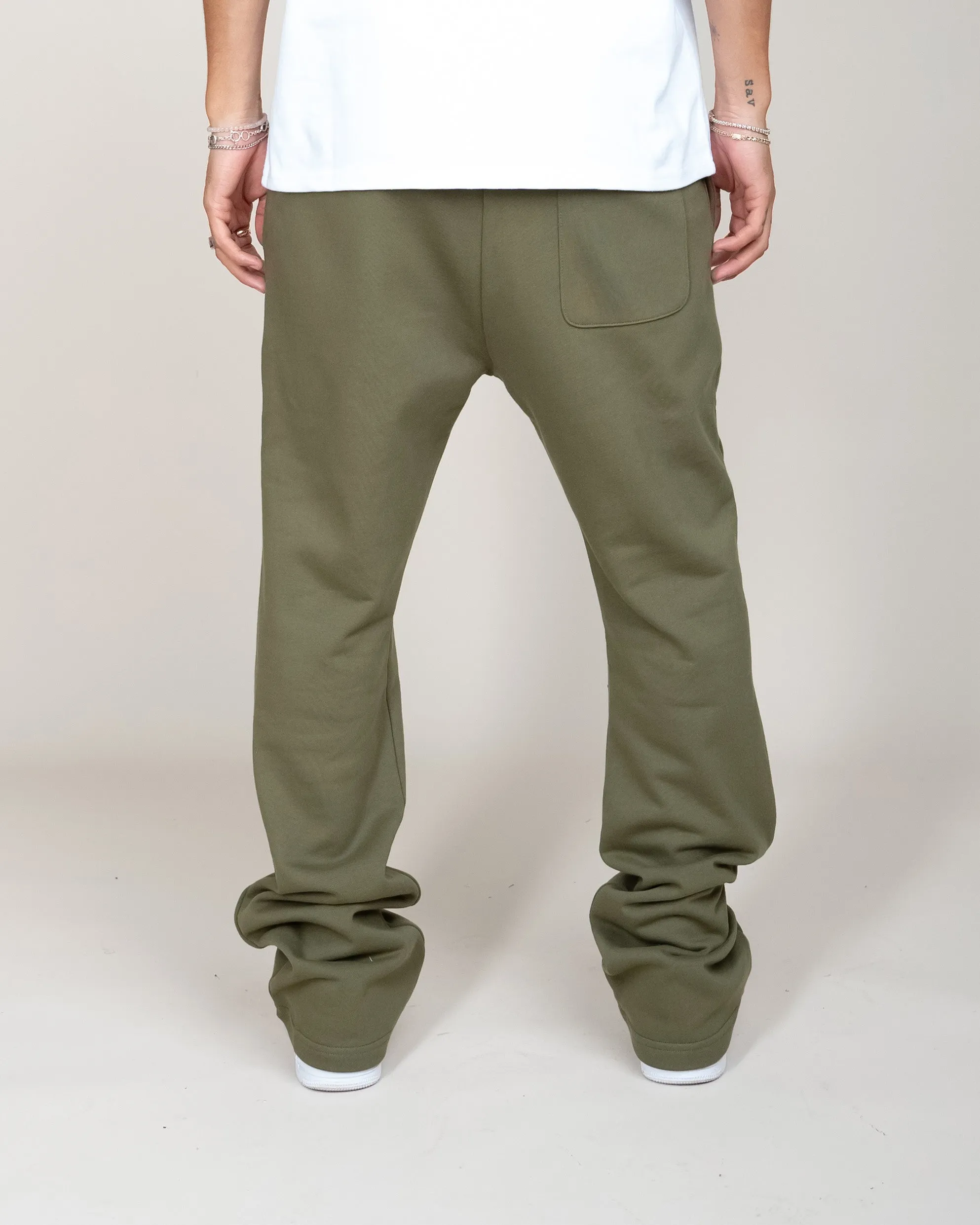 BIG N TALL PERFECT FLARE SWEATPANTS-OLIVE