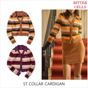 BITTER CELLS  |Stripes Casual Style Street Style Long Sleeves Plain Logo