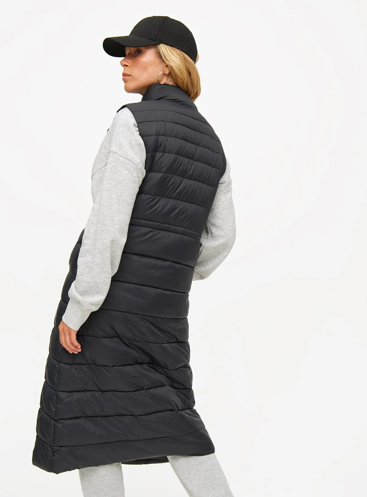 Buy Black Lightweight Padded Longline Gilet M | Coats | Tu