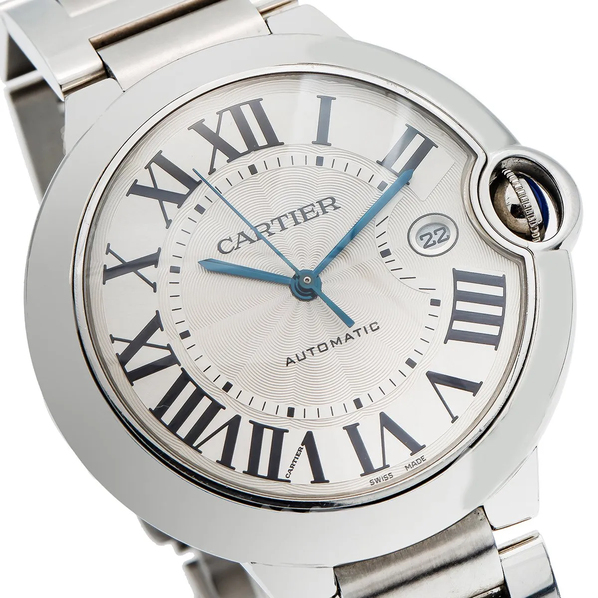 Cartier Ballon Bleu 42MM W69012Z4 White Dial With Stainless Steel Bracelet