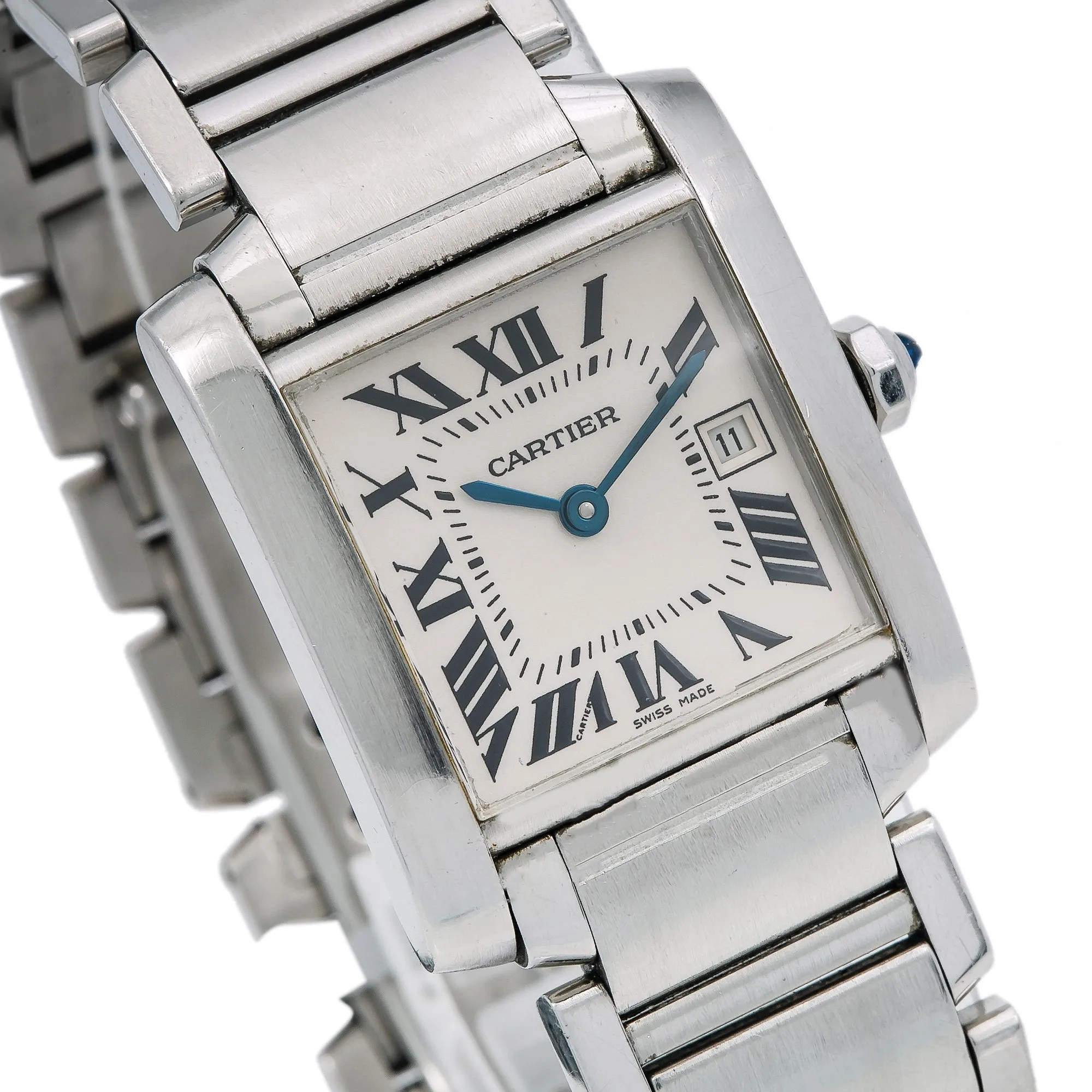 Cartier Tank Franaise W51011Q3 25 x 31 mm White Dial With Stainless Steel Bracelet