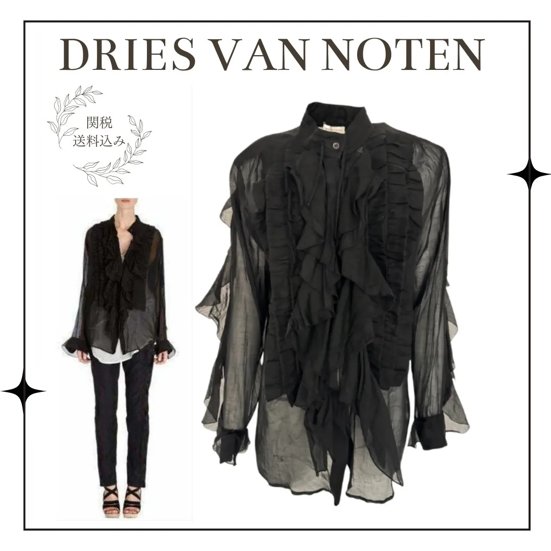 Dries Van Noten  |Casual Style Silk Long Sleeves Plain Cotton Office Style