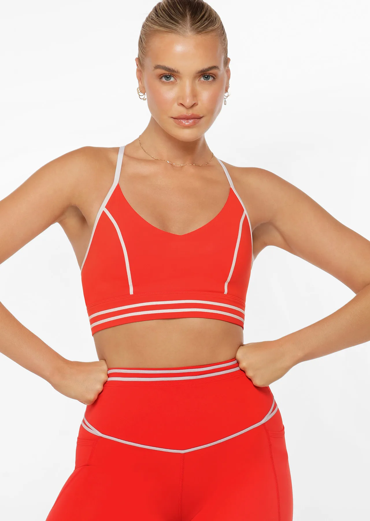 Fast Pace Recycled Sports Bra | Red | Sports Bras | Lorna Jane Australia