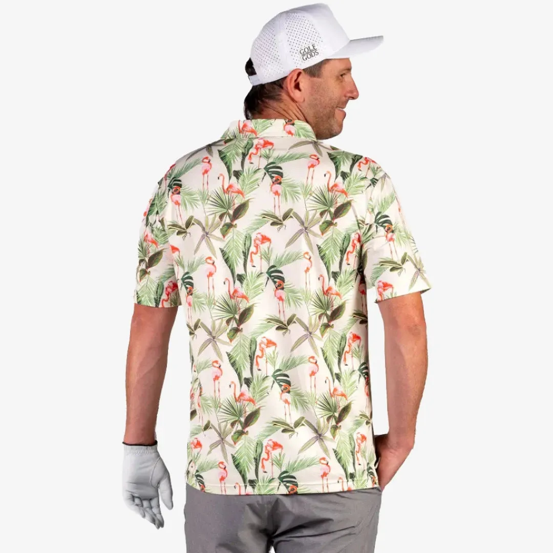 Flamingo Oasis Cool Tech Performance Golf Polo