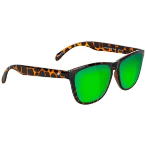 Glassy Deric Polarized Sunglasses - Tortoise/Green Mirror