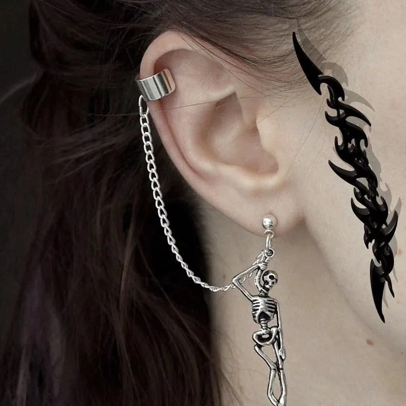 Gothic Punk Skull Grunge Stud Earrings