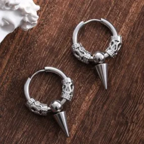 Gothic Punk Stainless Steel Hoop Earrings