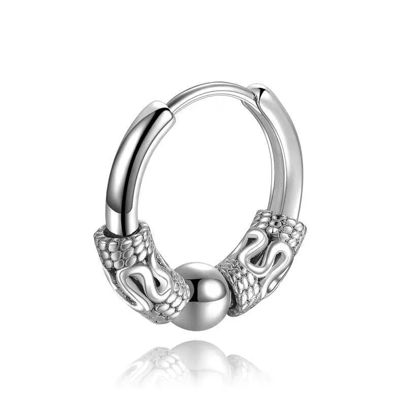 Gothic Punk Stainless Steel Hoop Earrings