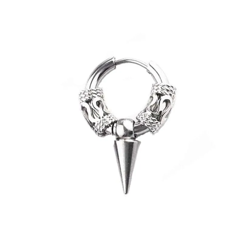 Gothic Punk Stainless Steel Hoop Earrings