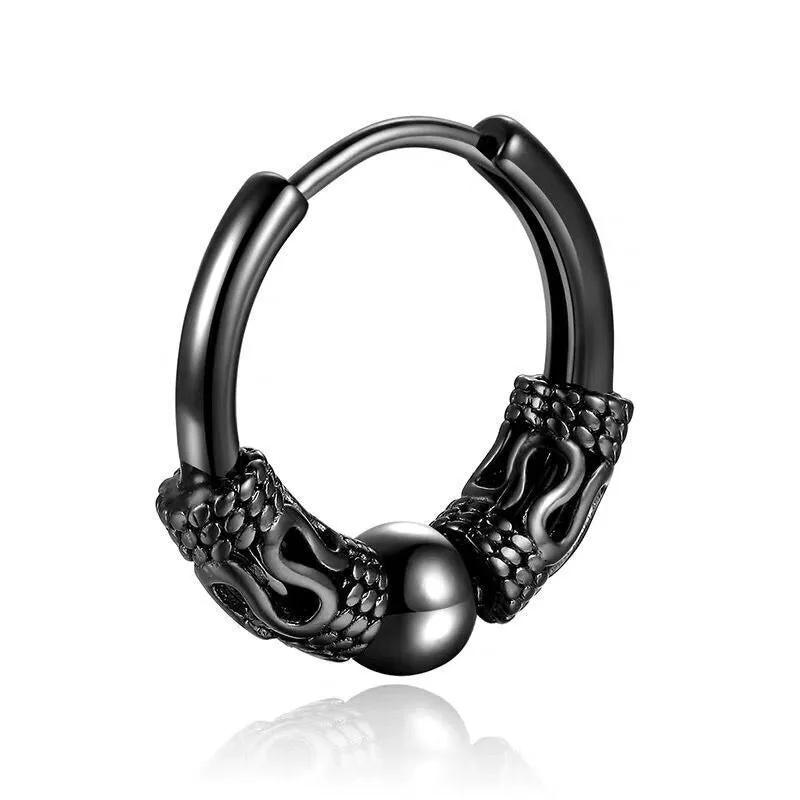 Gothic Punk Stainless Steel Hoop Earrings