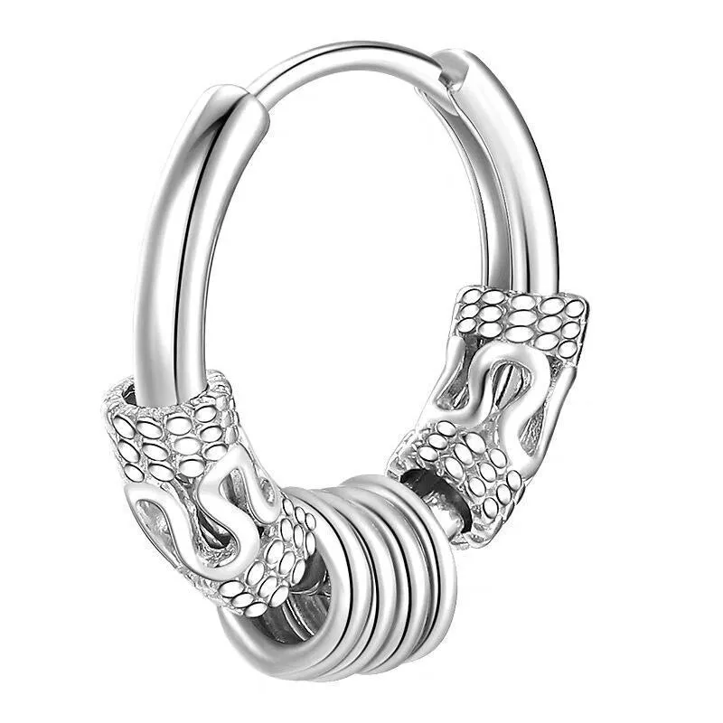 Gothic Punk Stainless Steel Hoop Earrings