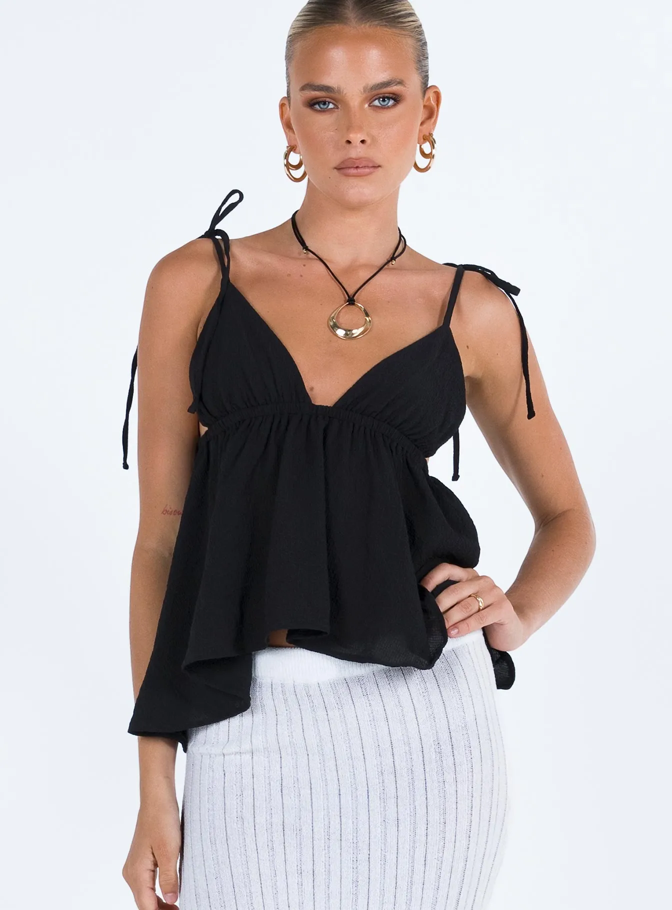 Hearts Flutter Top Black Lower Impact