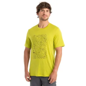 icebreaker Merino T-Shirt Men's 150 Tech Lite II Short Sleeve Crewe T-Shirt Alpine Crossing - Bio Lime Graphite