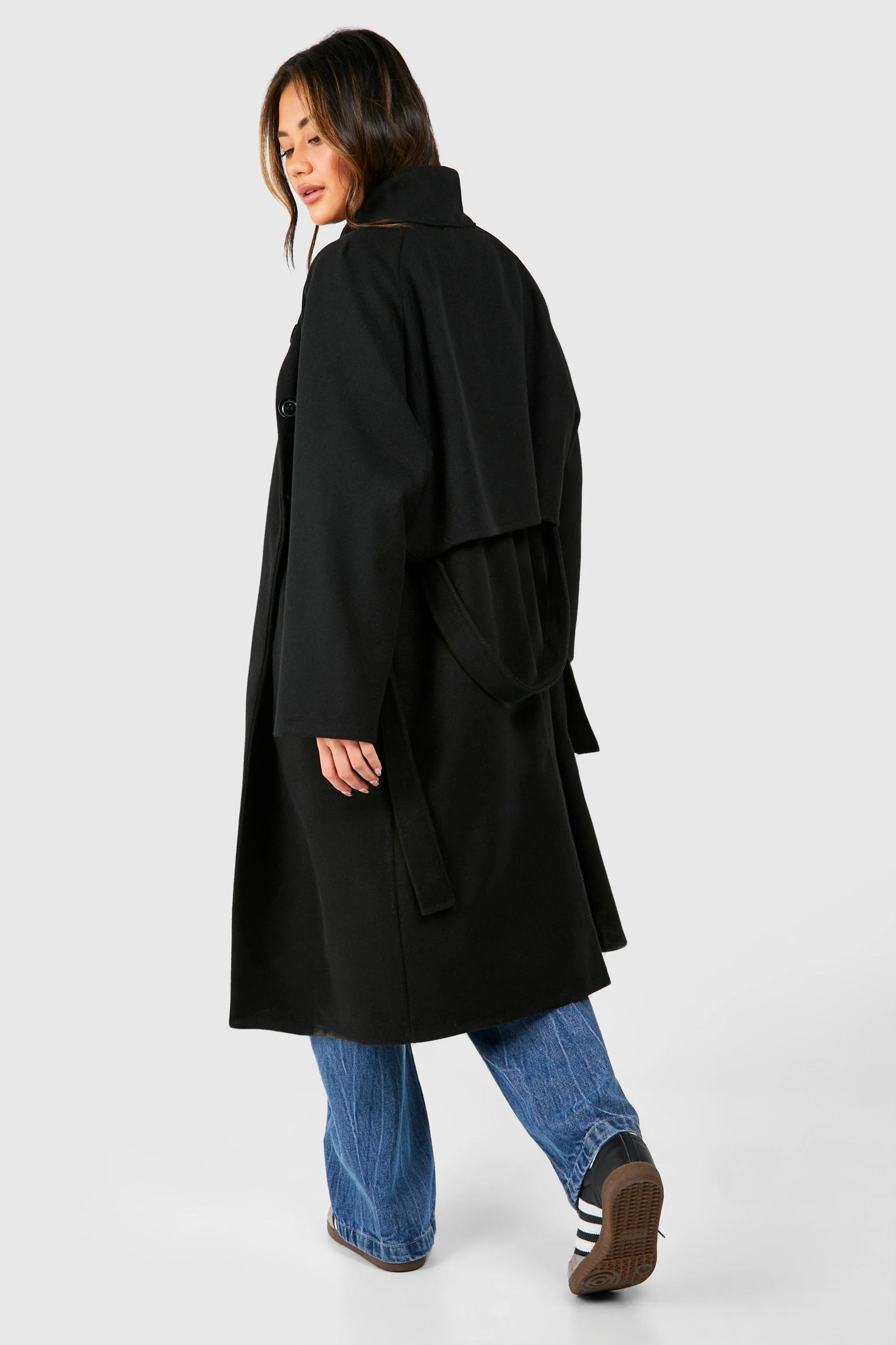 Jackets & Coats | Belted Oversized Wool Look Coat | boohoo