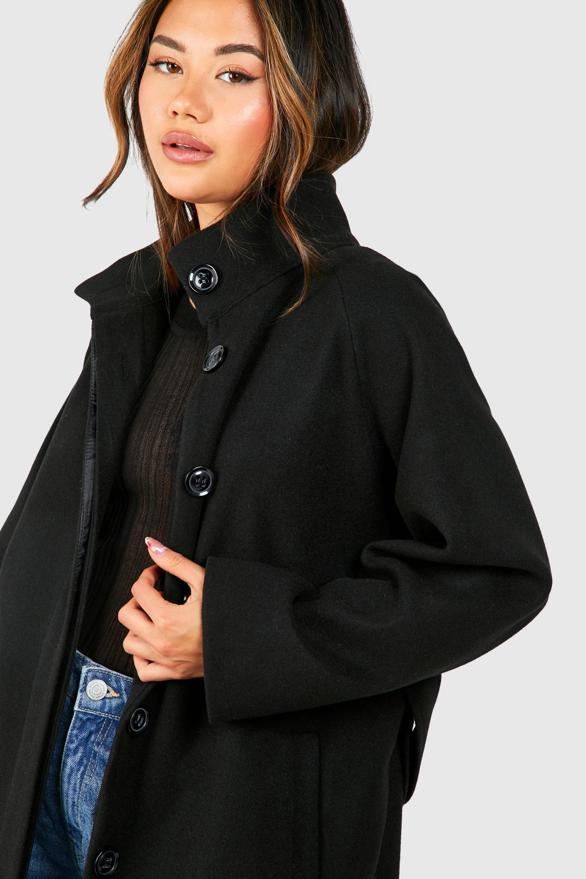 Jackets & Coats | Belted Oversized Wool Look Coat | boohoo