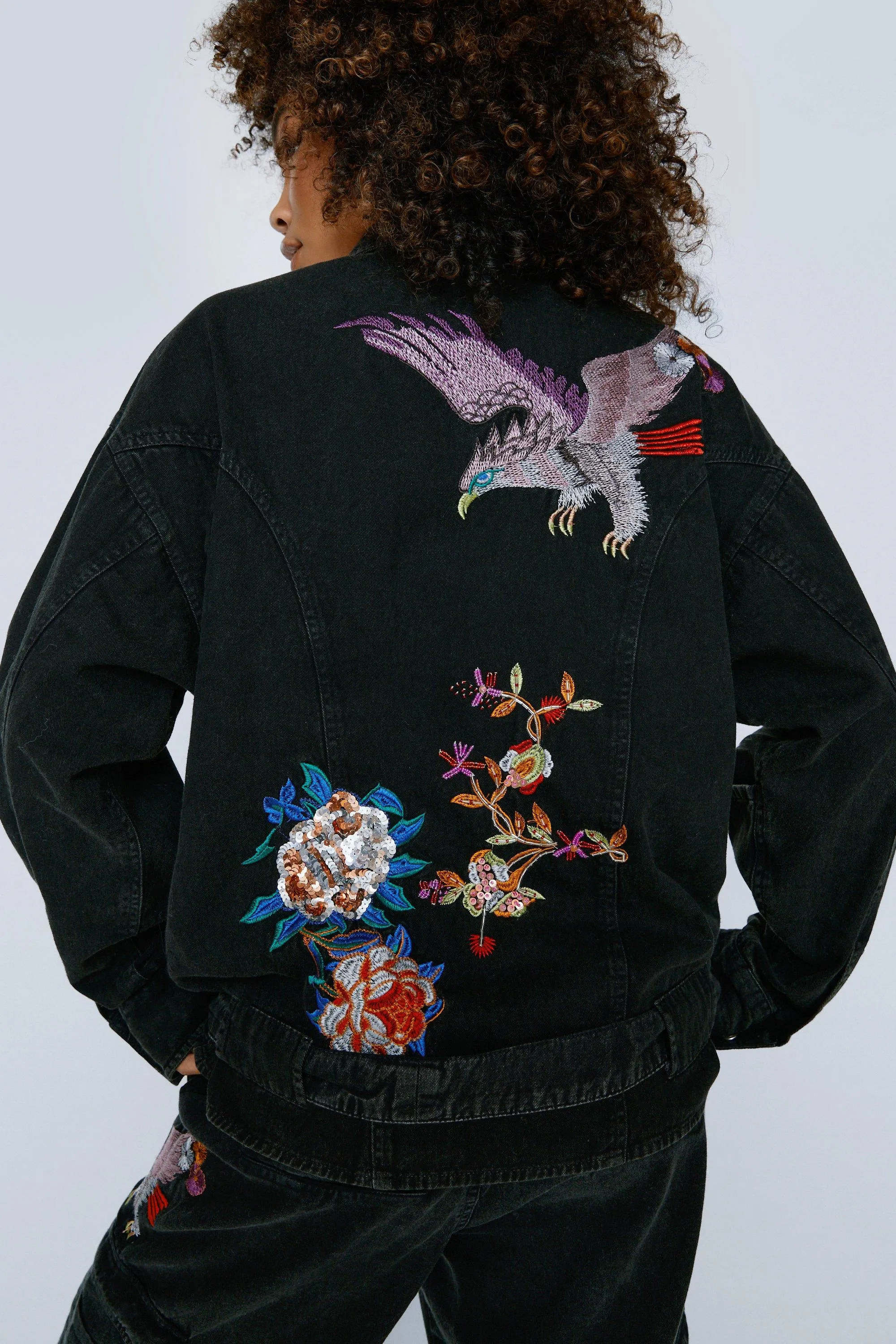 Jackets & Coats | Embroidered Beaded Oversized Pocket Shacket | NastyGal