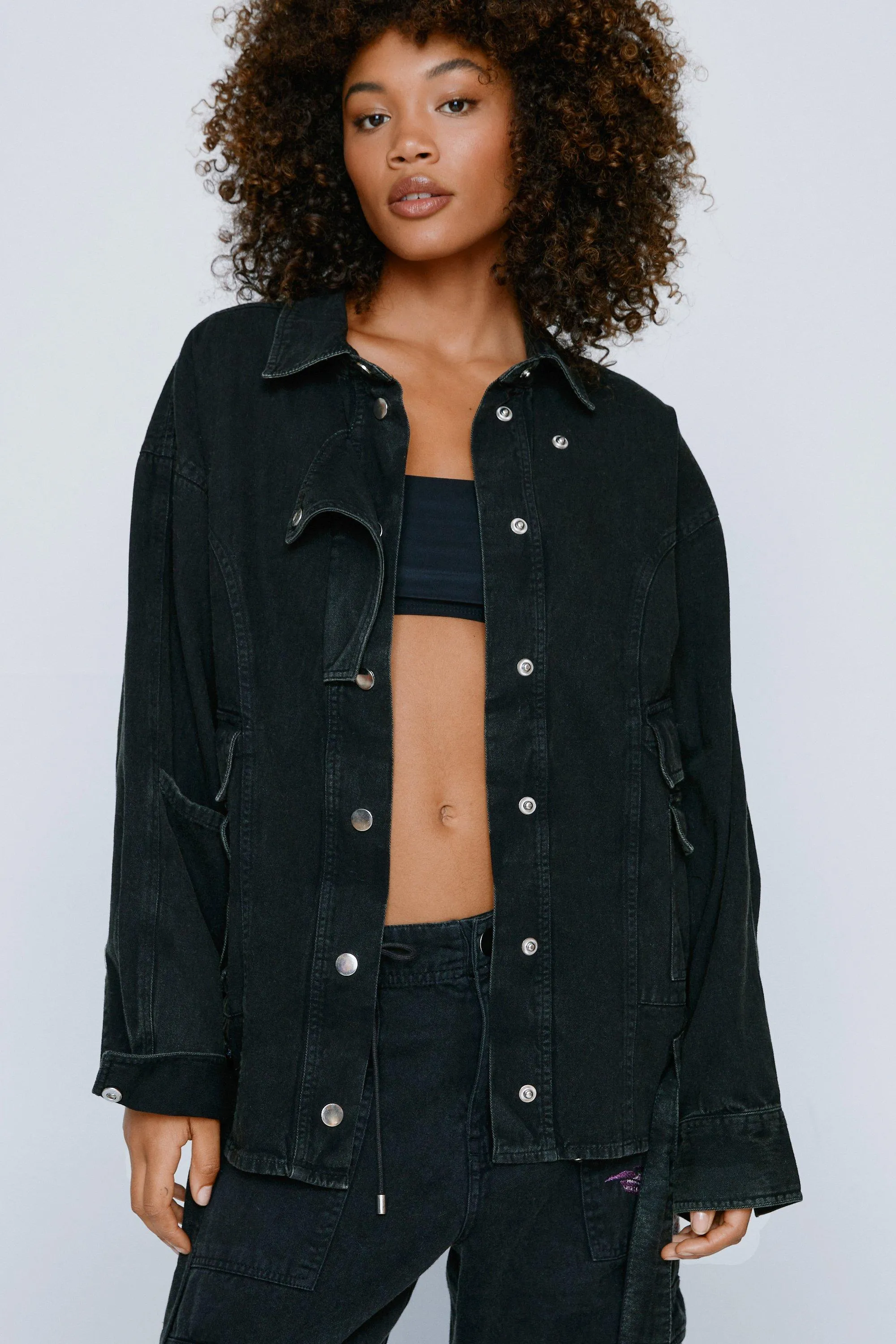 Jackets & Coats | Embroidered Beaded Oversized Pocket Shacket | NastyGal