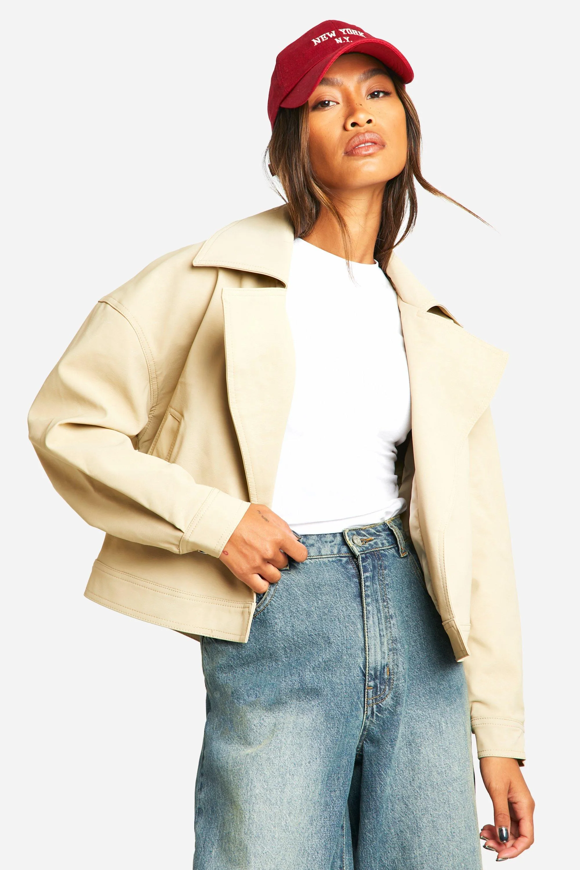 Jackets & Coats | Faux Leather Short Jacket | boohoo