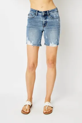 JUDY BLUE HIGH WAIST DESTROY BERMUDA SHORTS