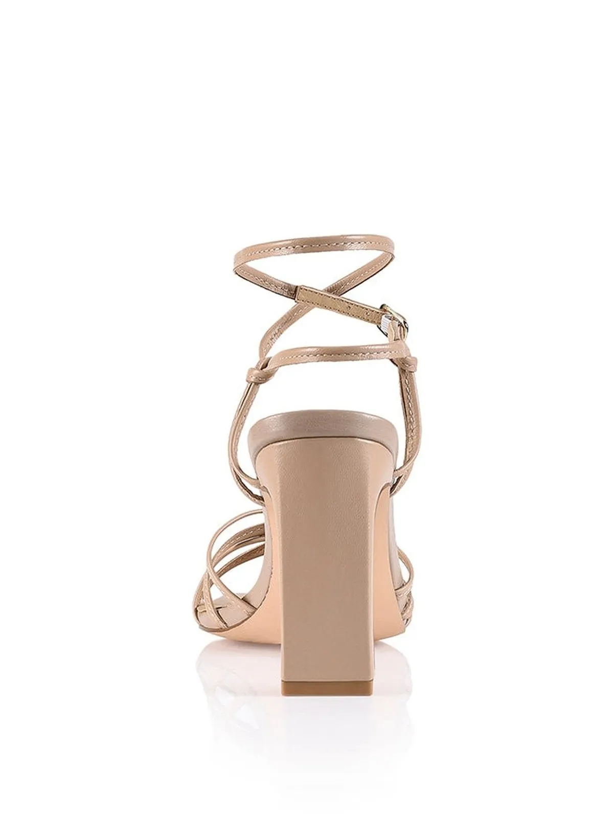 Kalista Block Heel Sandals - Nude Leather