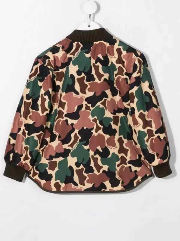 Kids Camouflage-print Padded Bomber Jacket - The Puffer Jackets