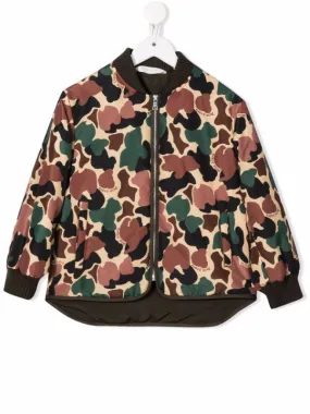 Kids Camouflage-print Padded Bomber Jacket - The Puffer Jackets