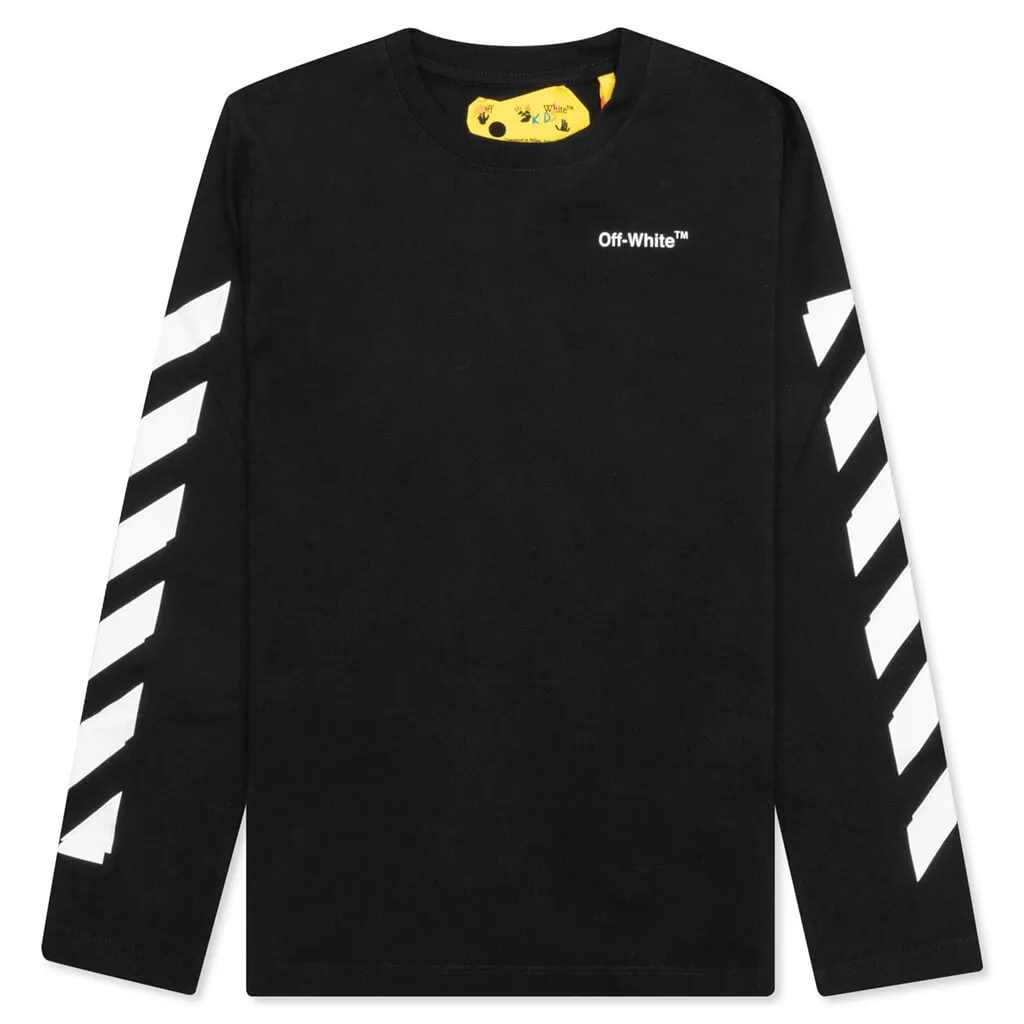 Kids Rubber Arrow L/S Tee - Black/White