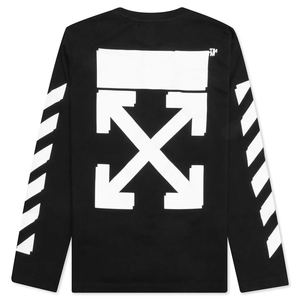 Kids Rubber Arrow L/S Tee - Black/White