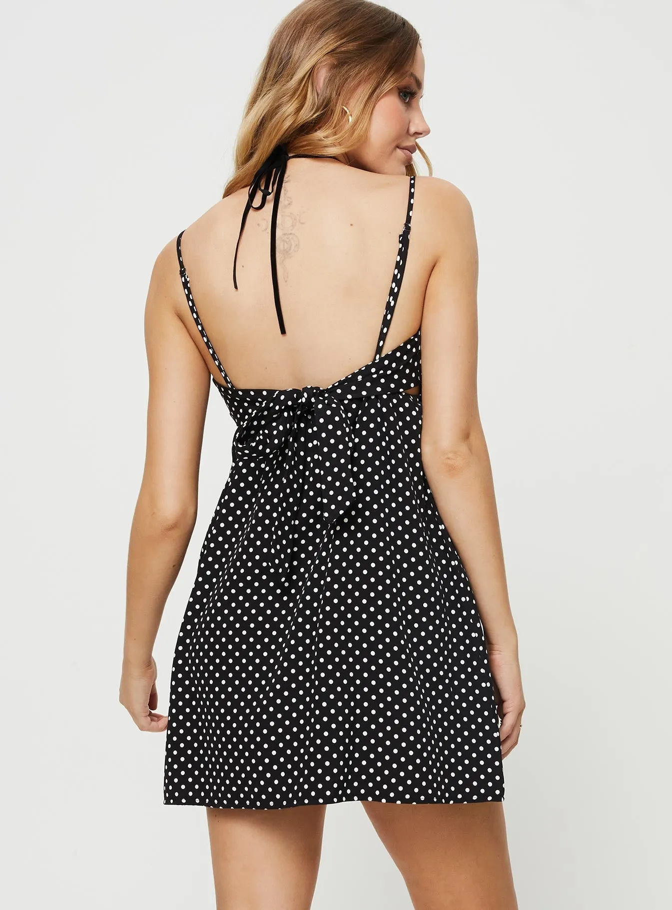 Koko Mini Dress Black Polka Dot