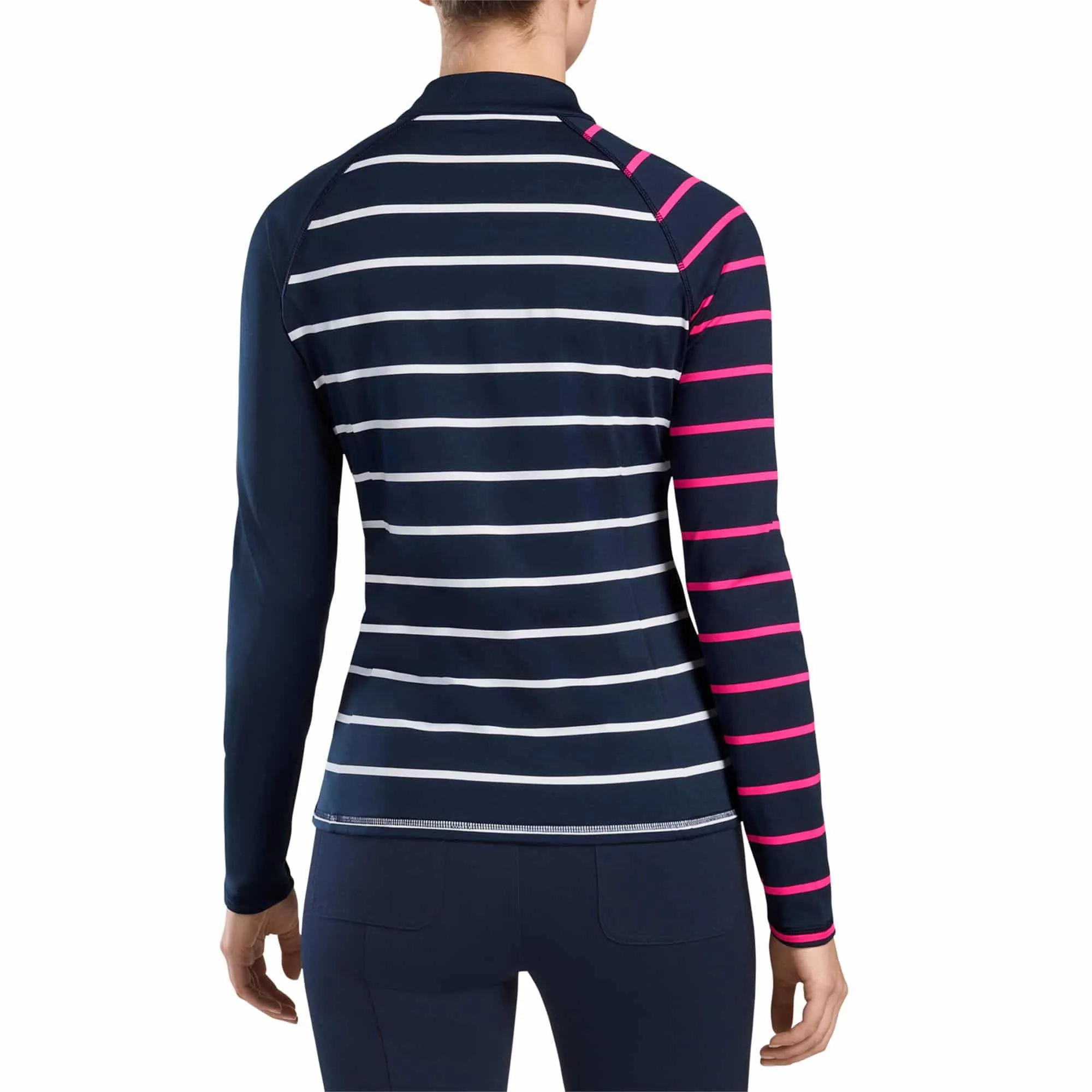 Ladies G/FORE Stripe Block Full Zip Tech Jersey Twilight