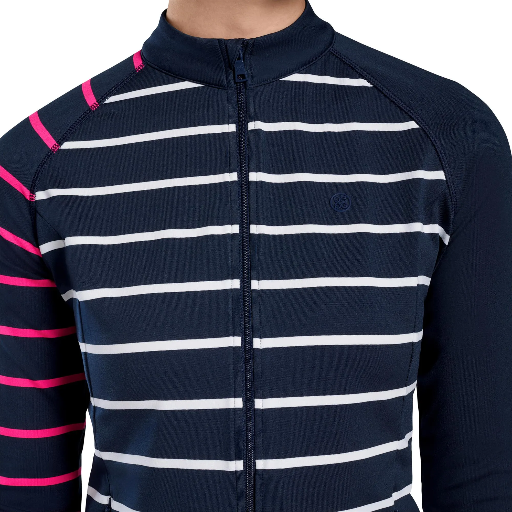 Ladies G/FORE Stripe Block Full Zip Tech Jersey Twilight