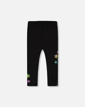 Leggings Black Printed Stars