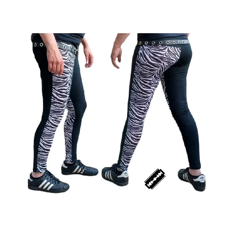 Leggings Punk bicolor zebra