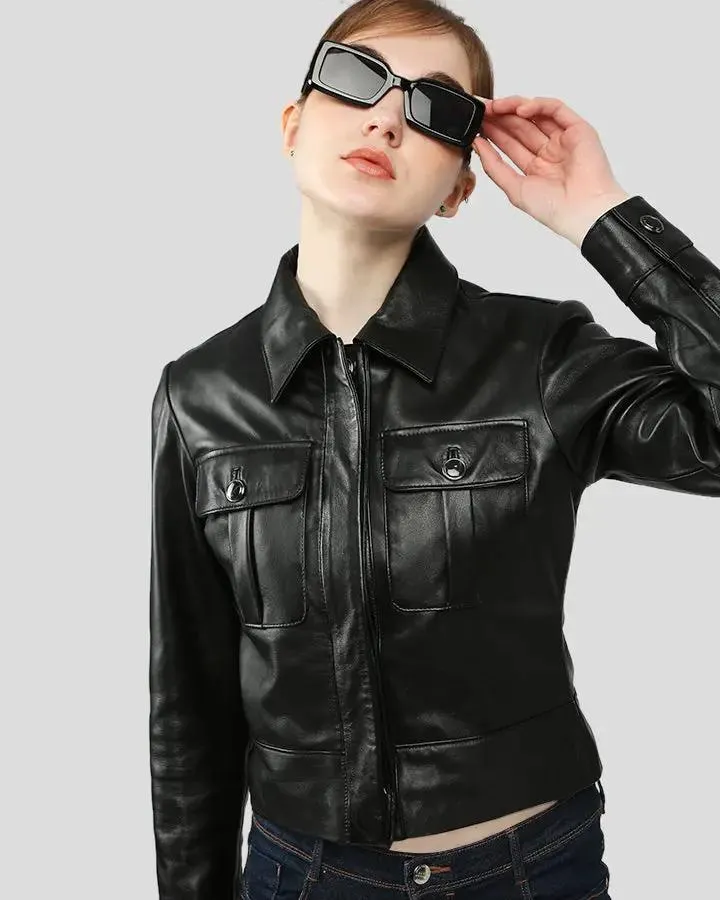 Lorelei Black Racer Leather Jackets