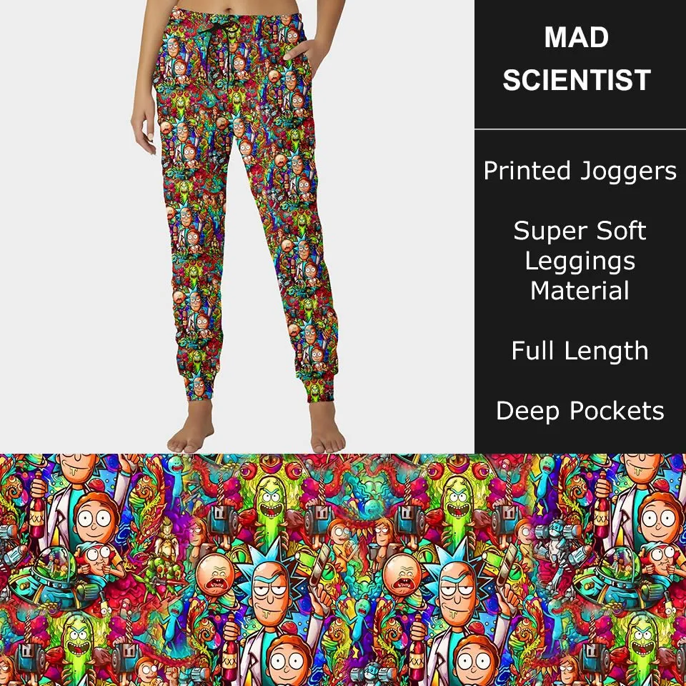 Mad Scientist Print Joggers w/ Pockets