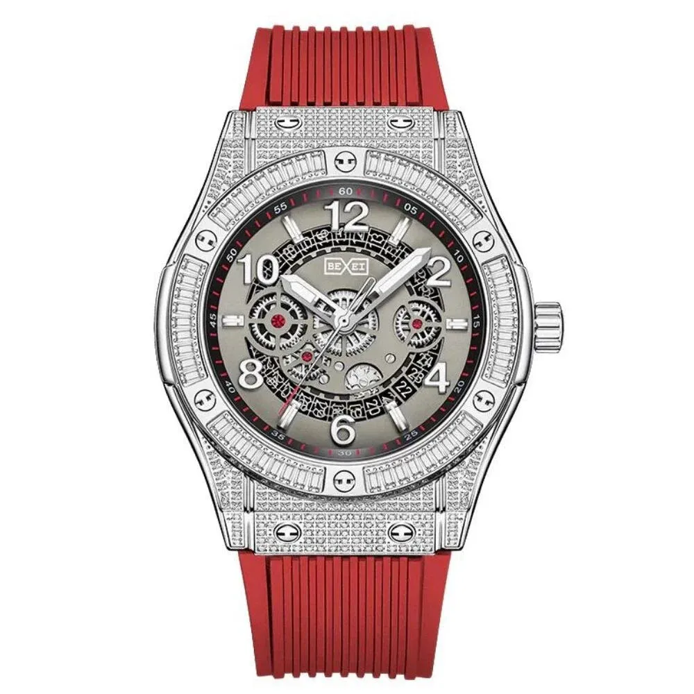 Men's 168 Baguette Crystals Hand-inlaid Automatic Mechanical Watch