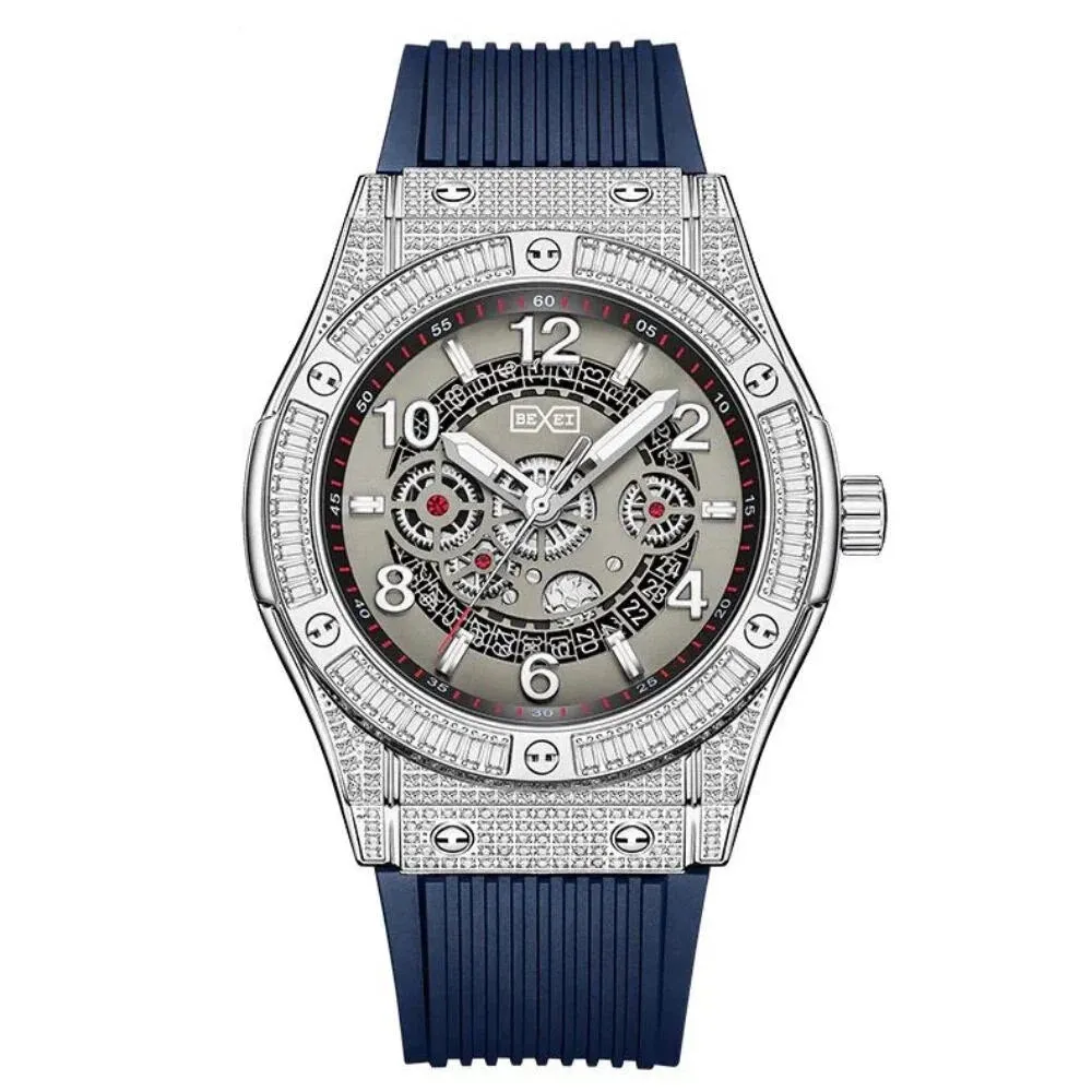 Men's 168 Baguette Crystals Hand-inlaid Automatic Mechanical Watch