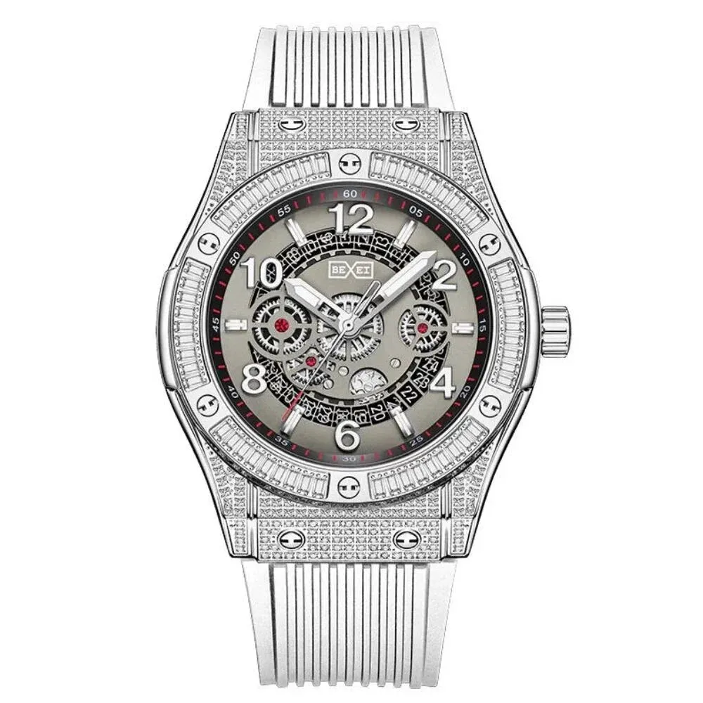 Men's 168 Baguette Crystals Hand-inlaid Automatic Mechanical Watch