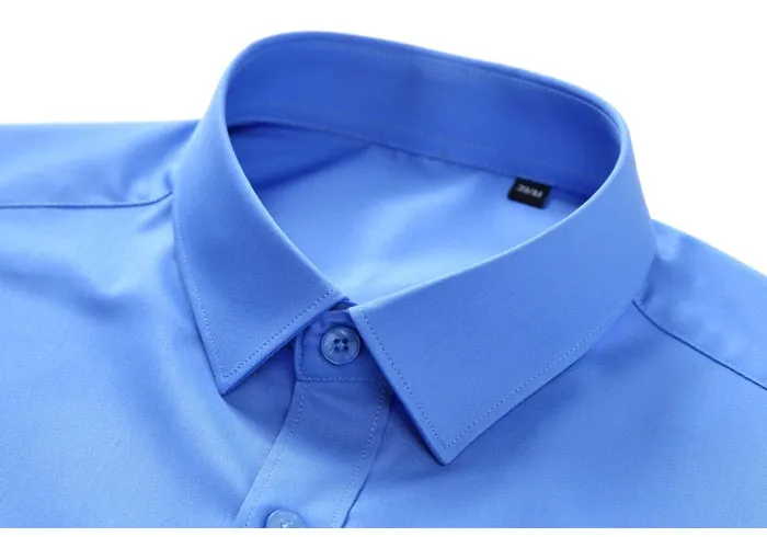 Men's Blue Green Wrinkle-resistant Comfortable Long Sleeve Shirts